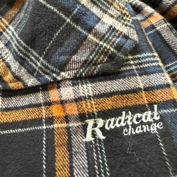 A107- Zara Plaid Utility Jacket - Black, White, Orange - Picture 4 of 6